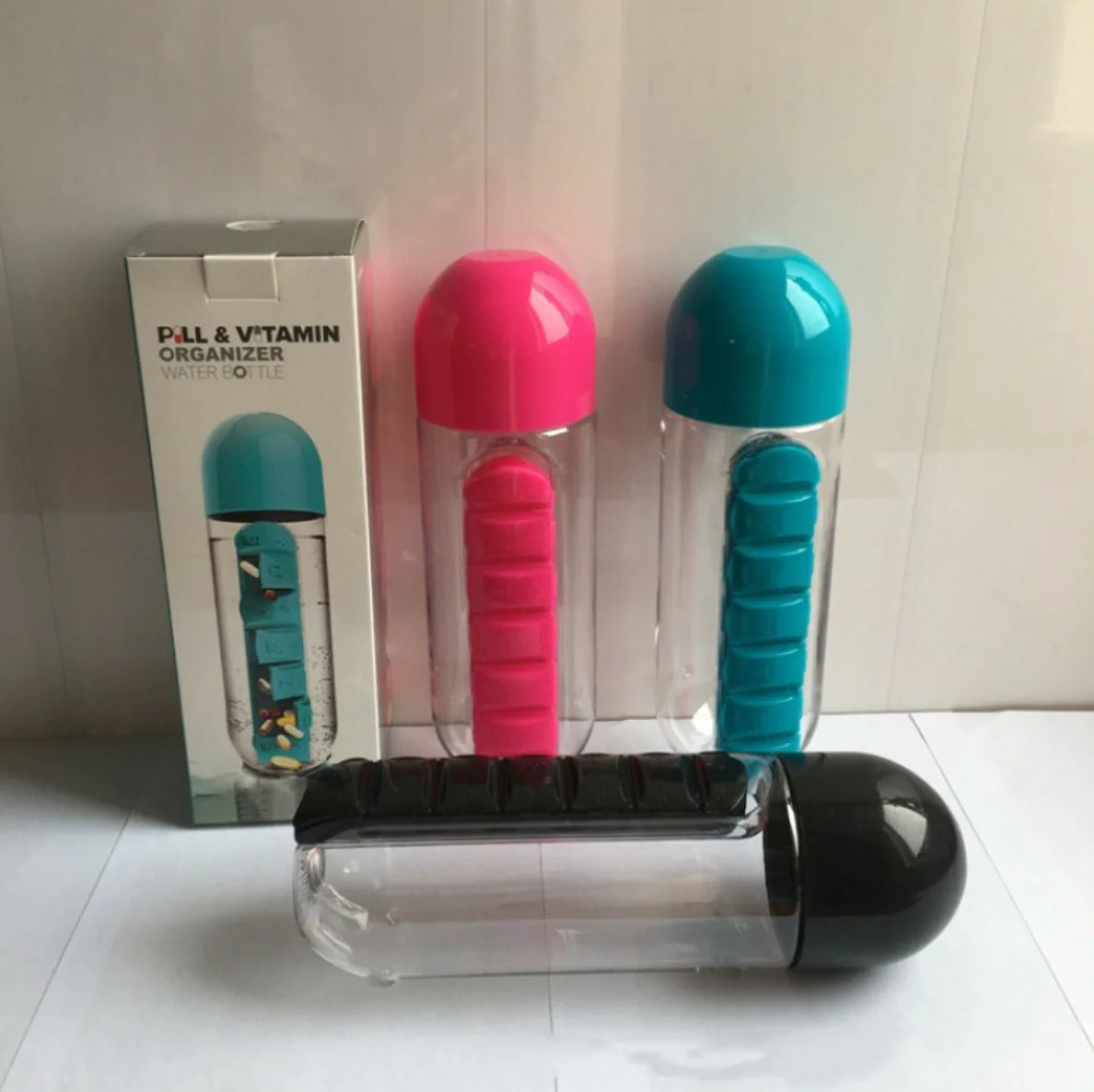 Two-in-One Medicine Bottle & Water Cup – 600ml